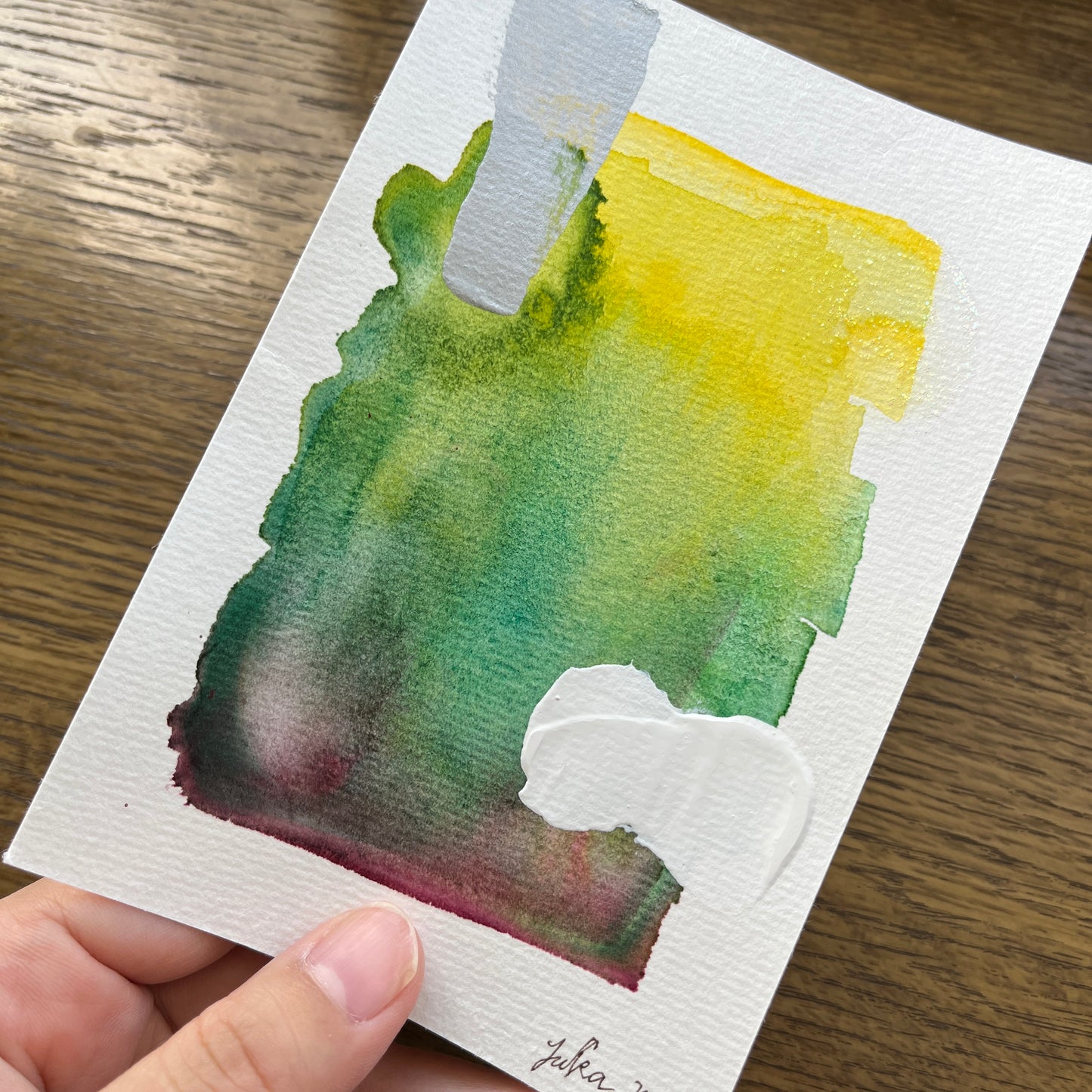 【集めよう!】ハガキサイズ 水彩 抽象画 「さざなみの音」(4枚から選択) | 【Let’s Collect! 】 Postcard-size Watercolor Abstract Painting (Choose 4)