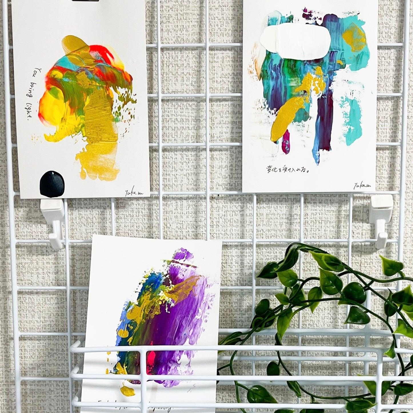 【集めよう!】ハガキサイズ 抽象画 アクリル絵の具 「海の記憶」(5枚から選択) | 【Let’s Collect! 】 Postcard-size Acrylic Abstract Painting (Choose 5)