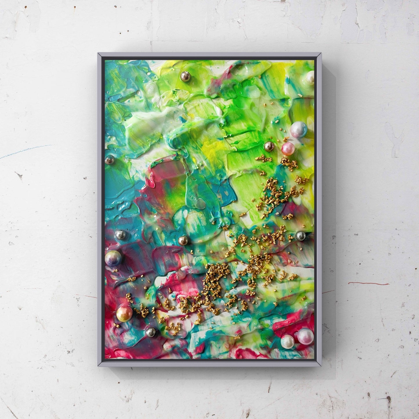 【Shopify限定】0号 きら ジェリー抽象画 【ハイライン】|【Small Canvas】Kira Gel Textured Abstract Painting Acrylic Painting (Highline Series)