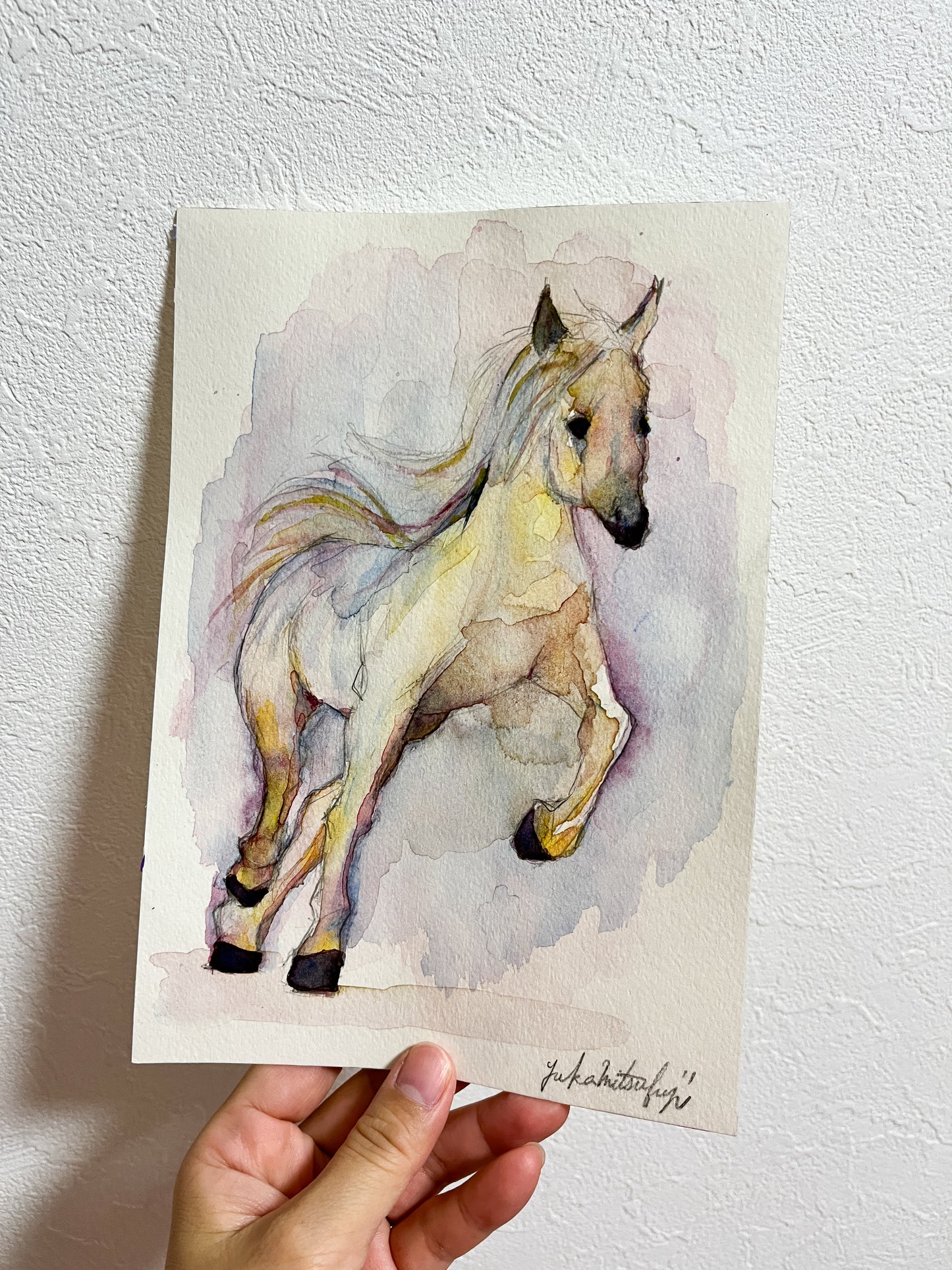 「走る馬」 SMサイズ 水彩 高級水彩紙
