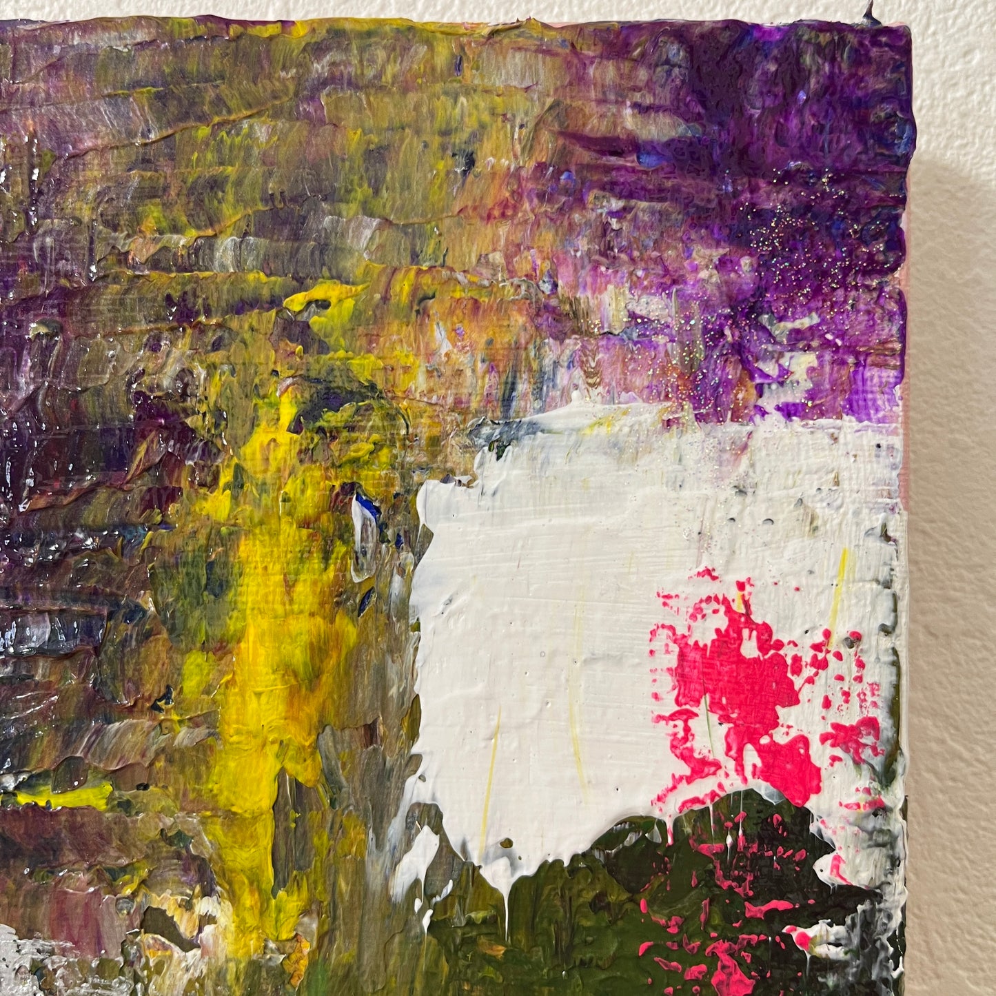 抽象画 アクリル画 「奏」SM | Kanade – Richter-Inspired Deep Green Abstract Painting