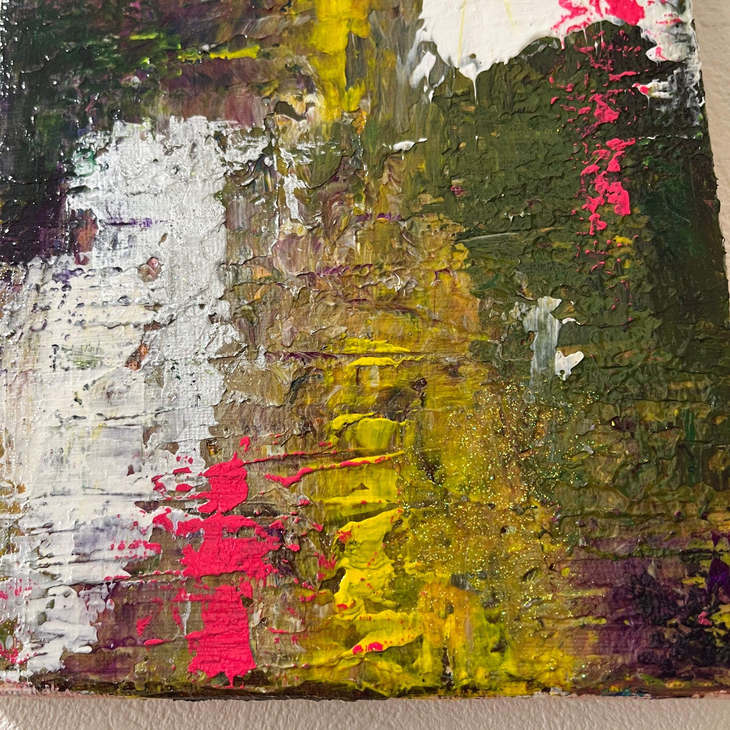 抽象画 アクリル画 「奏」SM | Kanade – Richter-Inspired Deep Green Abstract Painting