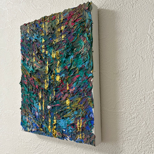 【Shopify限定】0号 遊 アクリル抽象画 テクスチャーアート【ハイライン】|【Small Canvas】Asobi Textured Marble Acrylic Painting (Highline Series)