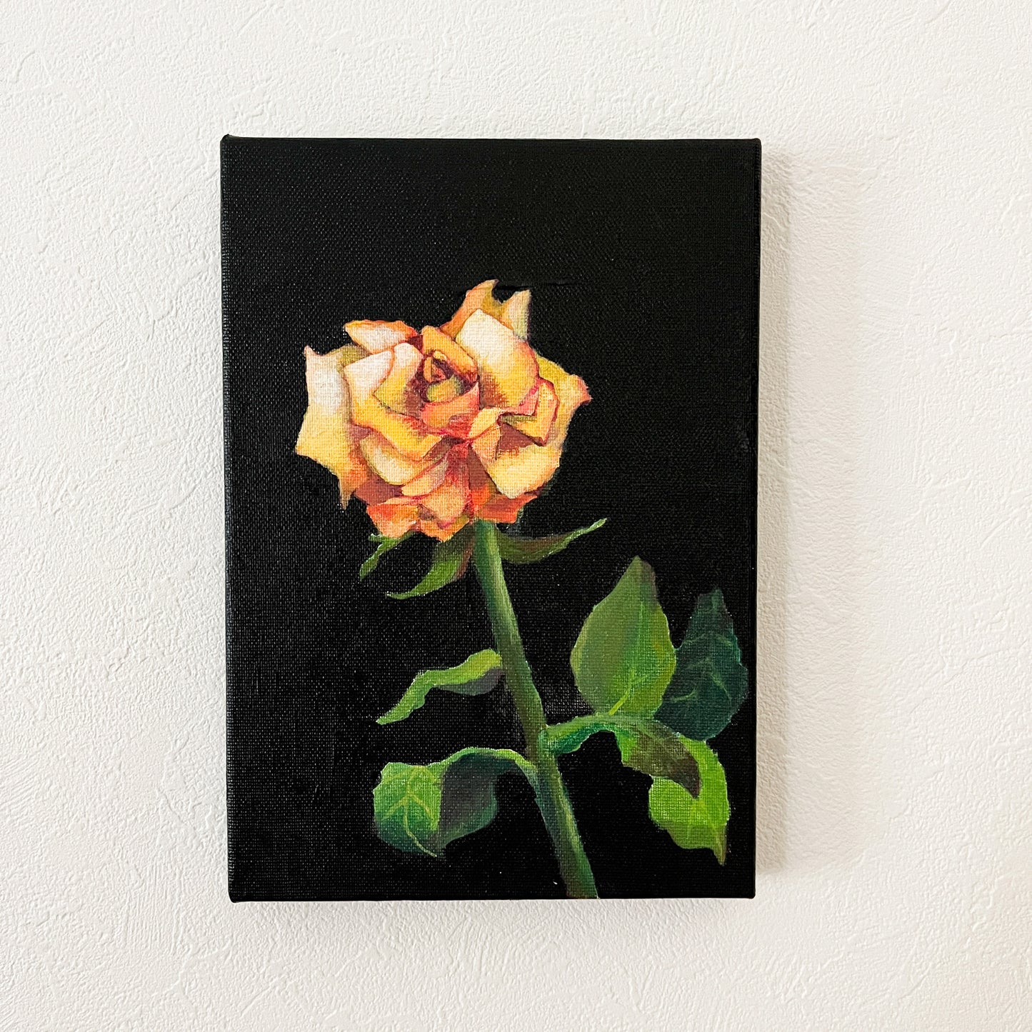 額縁入りアート SM アクリル画 キャンバス | Orange Rose | Still Life | Acrylic Paint Canvas Framed