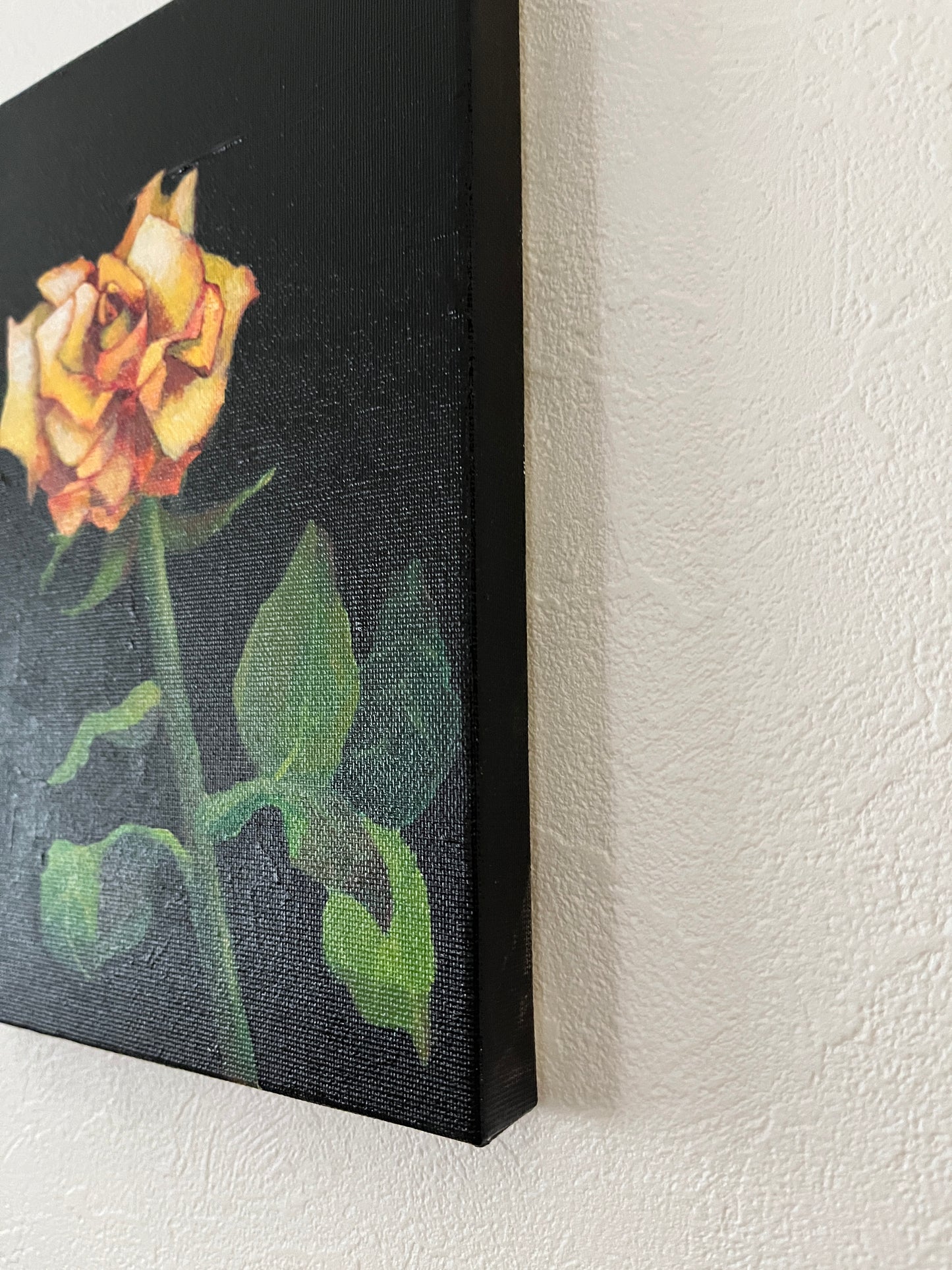 額縁入りアート SM アクリル画 キャンバス | Orange Rose | Still Life | Acrylic Paint Canvas Framed