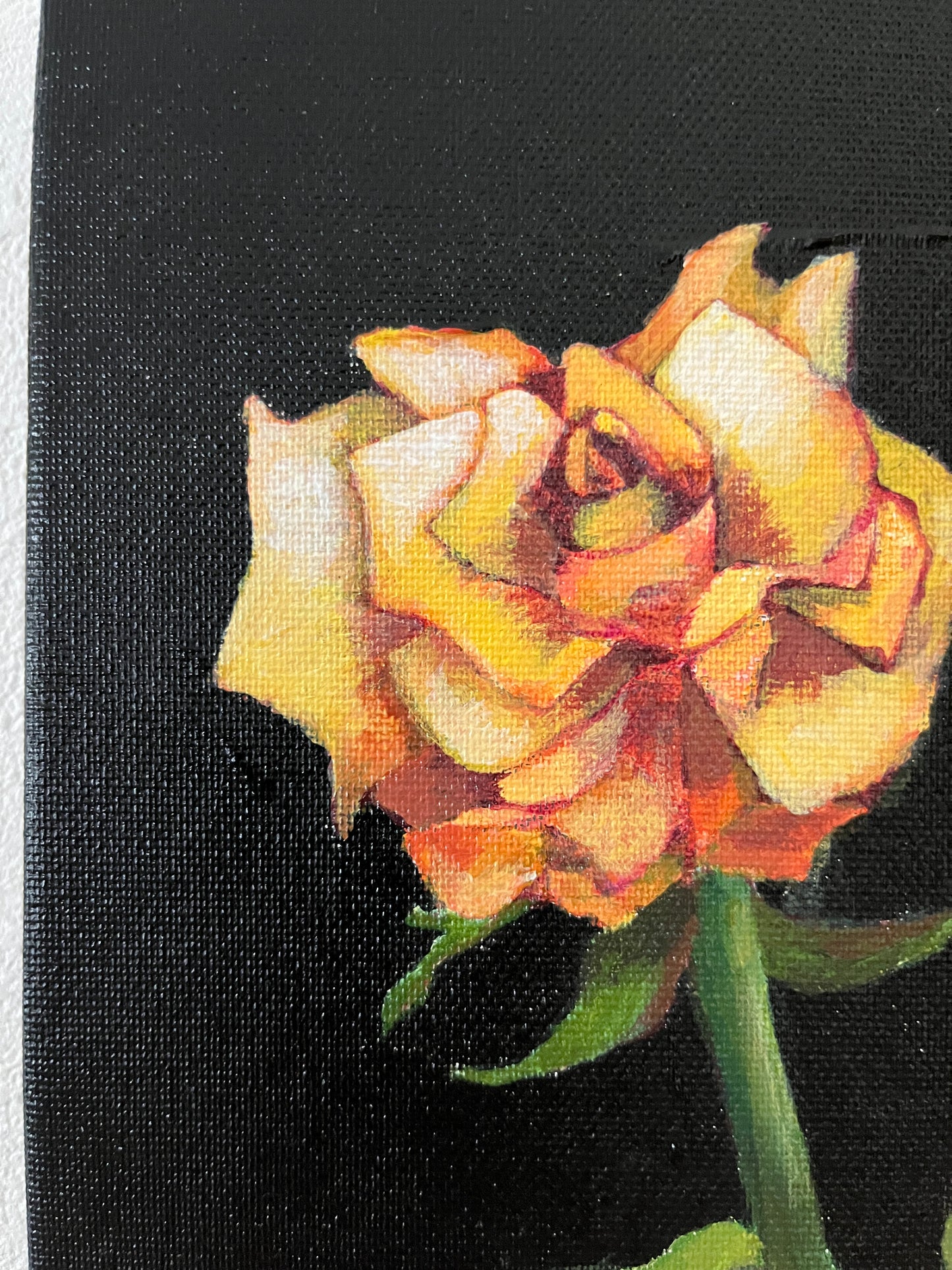 額縁入りアート SM アクリル画 キャンバス | Orange Rose | Still Life | Acrylic Paint Canvas Framed