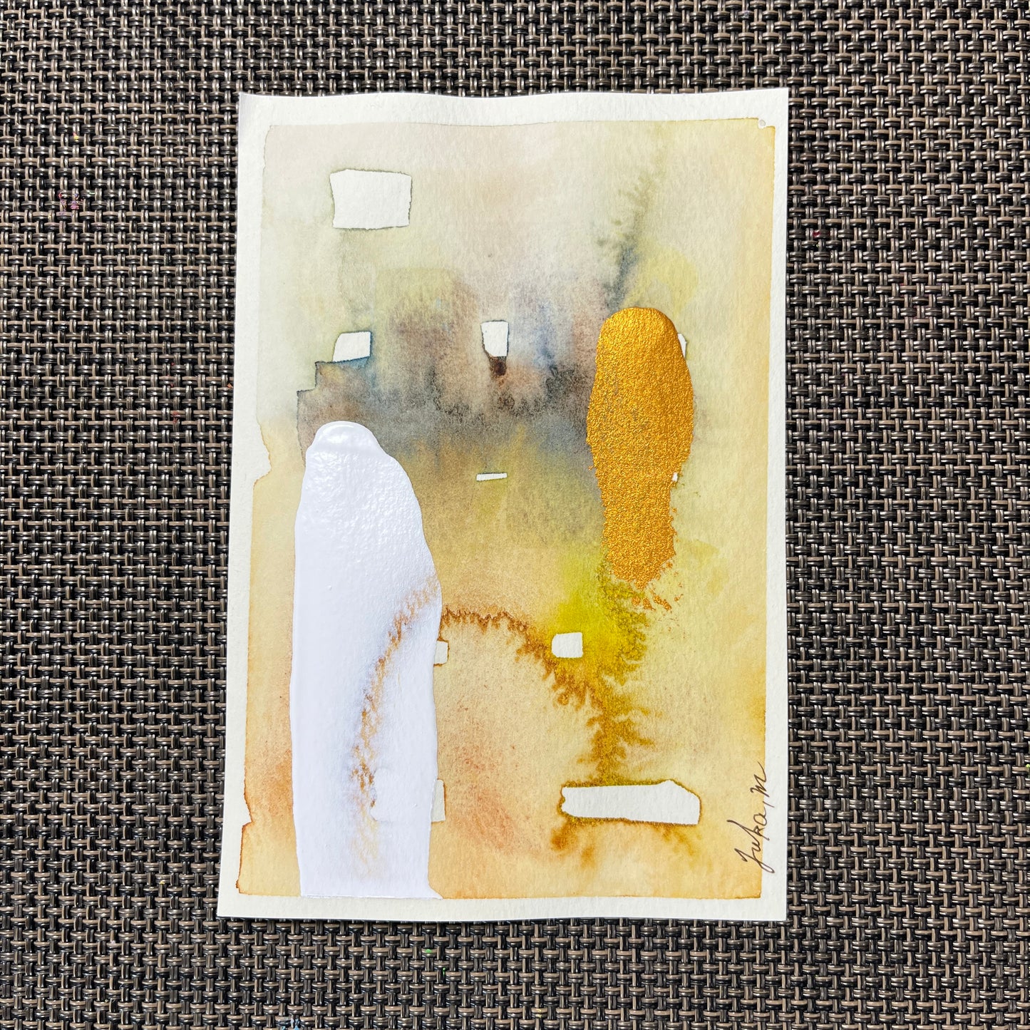 閾点での調和 04|フレーム付き抽象水彩画 ハガキサイズ全5種|Harmony at the Threshold 04| Framed Abstract Watercolor