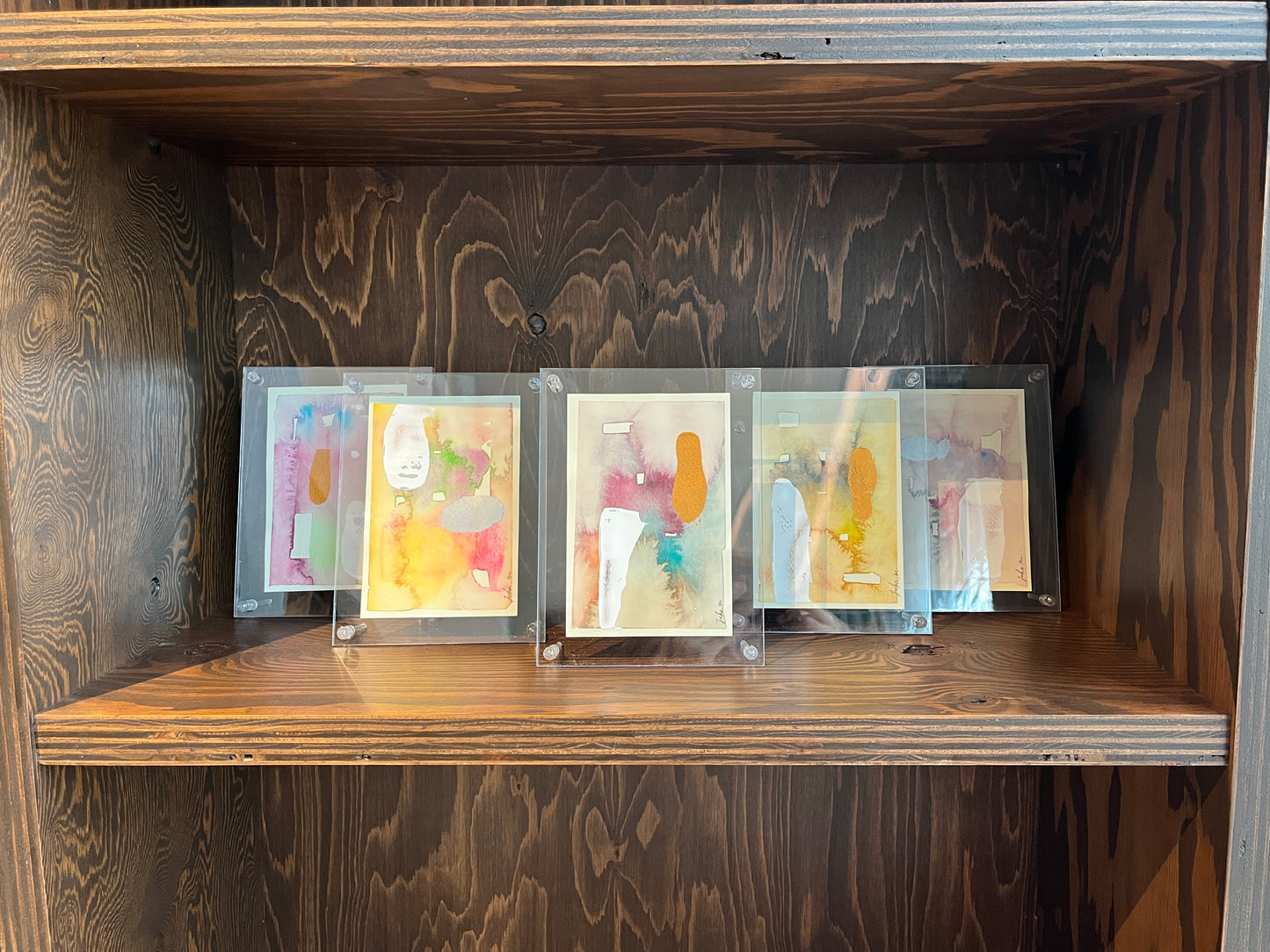 閾点での調和 01|フレーム付き抽象水彩画 ハガキサイズ全5種|Harmony at the Threshold 01 | Framed Abstract Watercolor