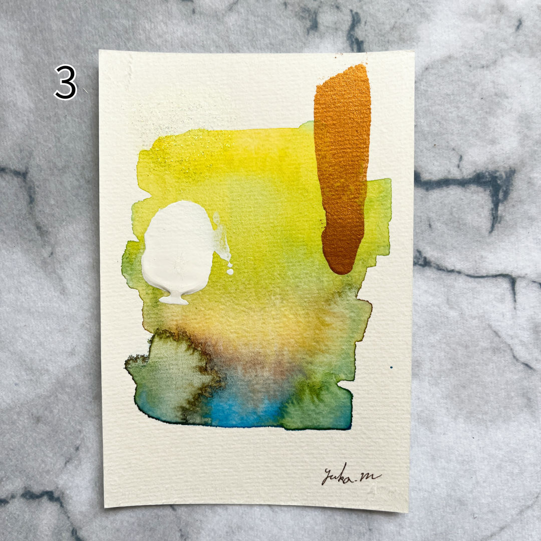 【集めよう!】ハガキサイズ 抽象画 水彩画 「光の記憶」(4枚から選択) | 【Let’s Collect! 】 Postcard-size Watercolor Abstract Painting (Choose 4)