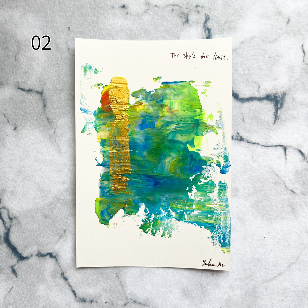 【集めよう!】ハガキサイズ 抽象画 アクリル絵の具 「森の記憶」(4枚から選択) | 【Let’s Collect! 】Postcard-size Acrylic Abstract Painting (Choose 4)