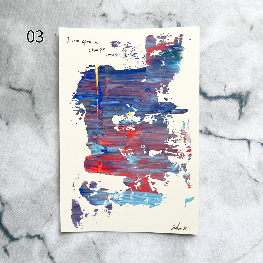【集めよう!】ハガキサイズ 抽象画 アクリル絵の具 「森の記憶」(4枚から選択) | 【Let’s Collect! 】Postcard-size Acrylic Abstract Painting (Choose 4)