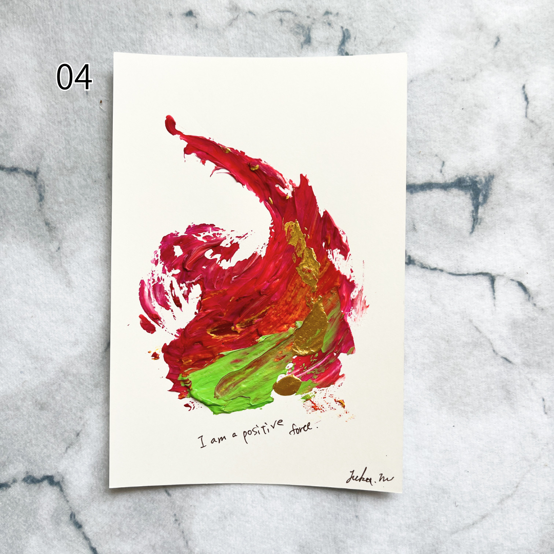 【集めよう!】ハガキサイズ 抽象画 アクリル絵の具 「海の記憶」(5枚から選択) | 【Let’s Collect! 】 Postcard-size Acrylic Abstract Painting (Choose 5)