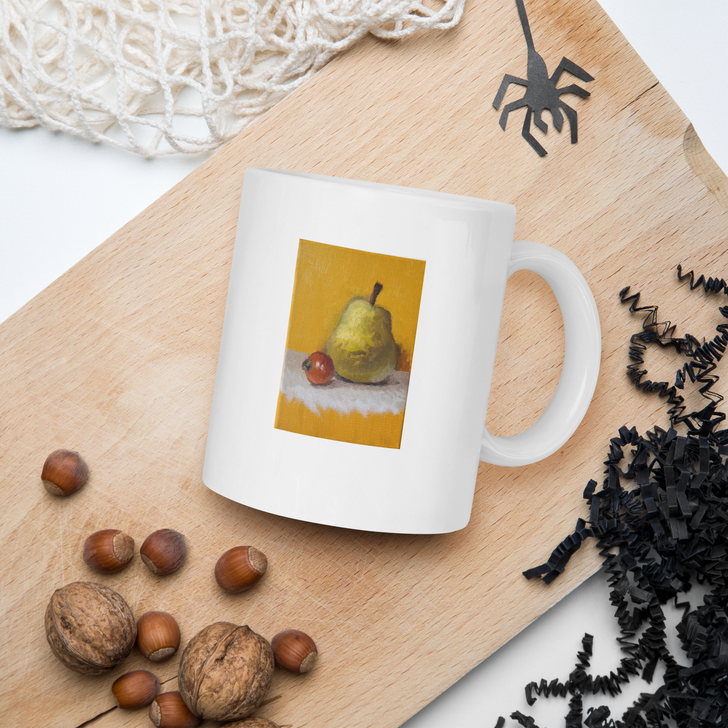 【受注生産】オリジナルマグカップ 梨の絵(油彩) | Pear – Oil Painting Art Mug