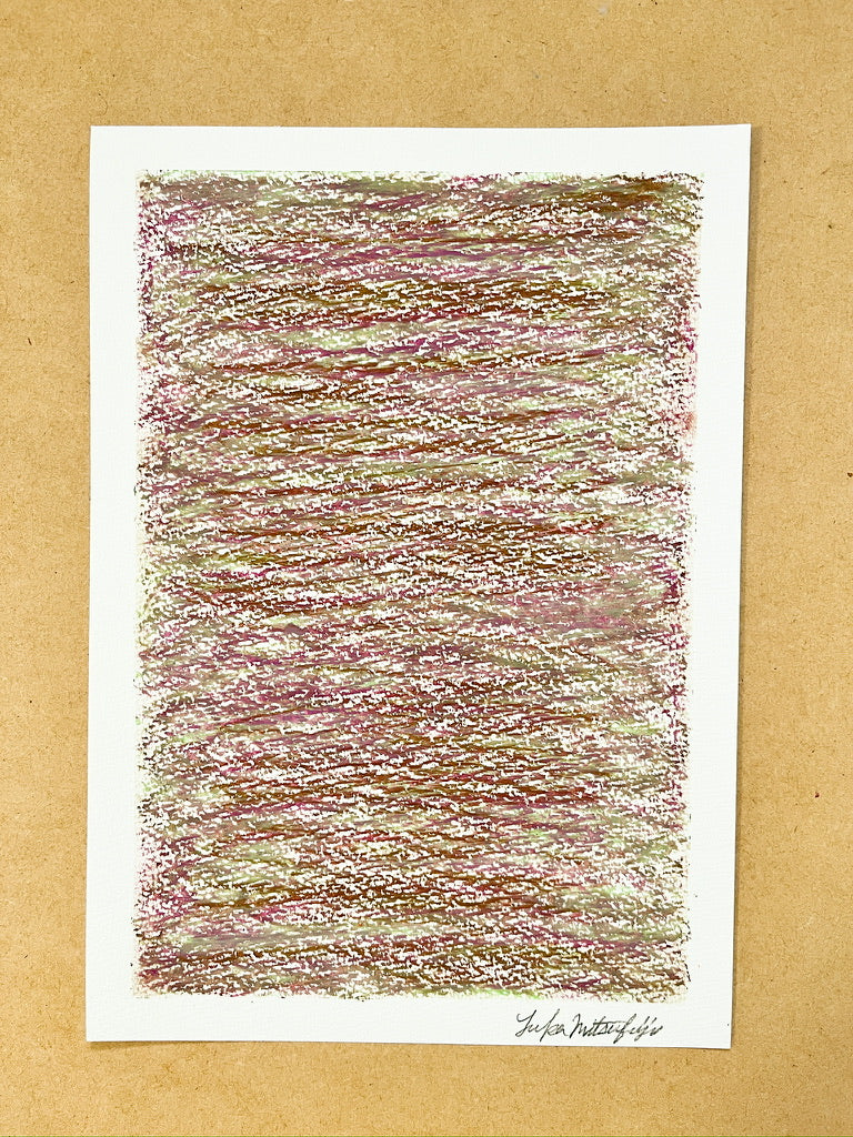 「メランジの世界#03  アメトリン」オイルパステル 抽象画 B5サイズ