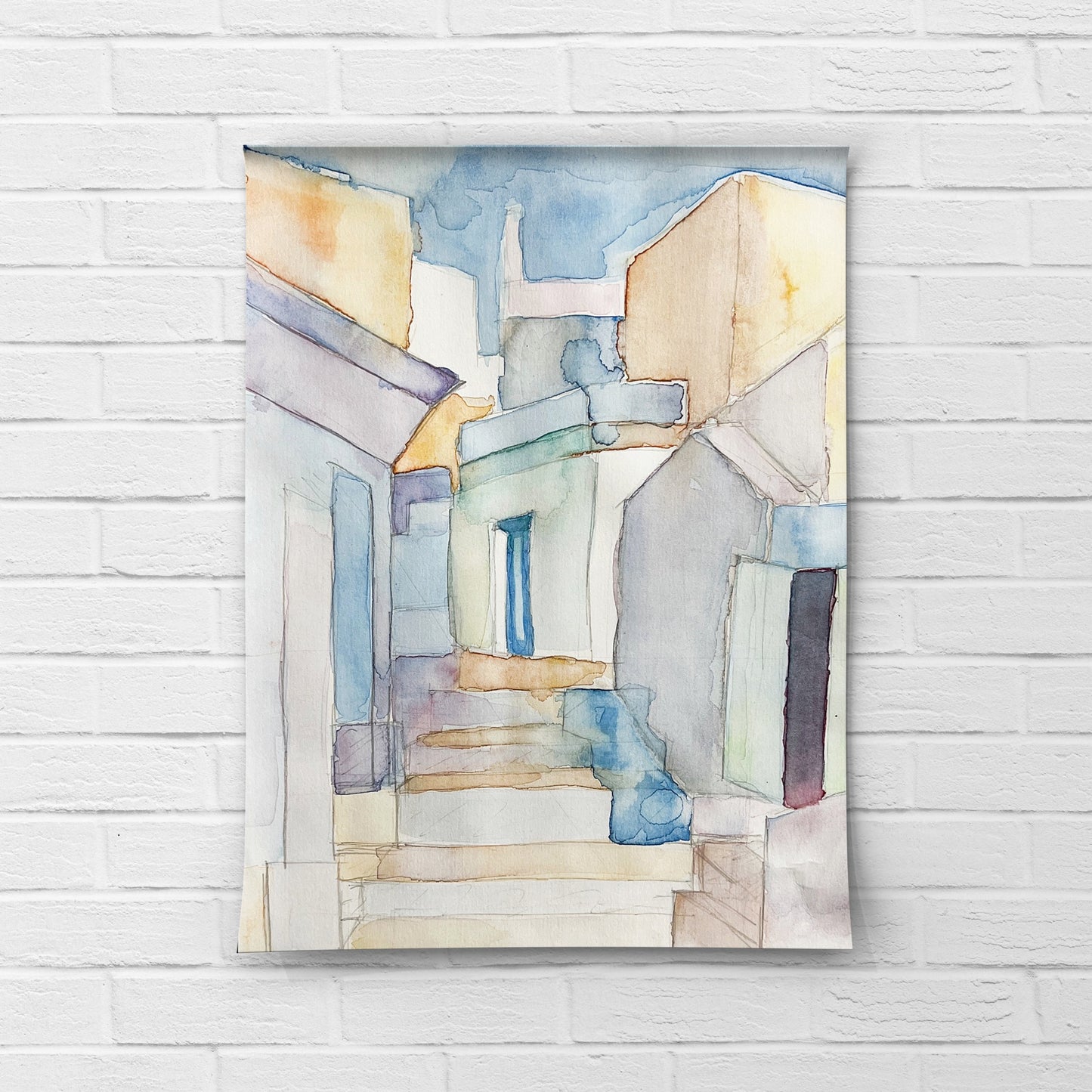 Digital Download "A European Streetscape" Downloadable Reproduction (A4 Print / High Resolution PNG / 2 Pages)