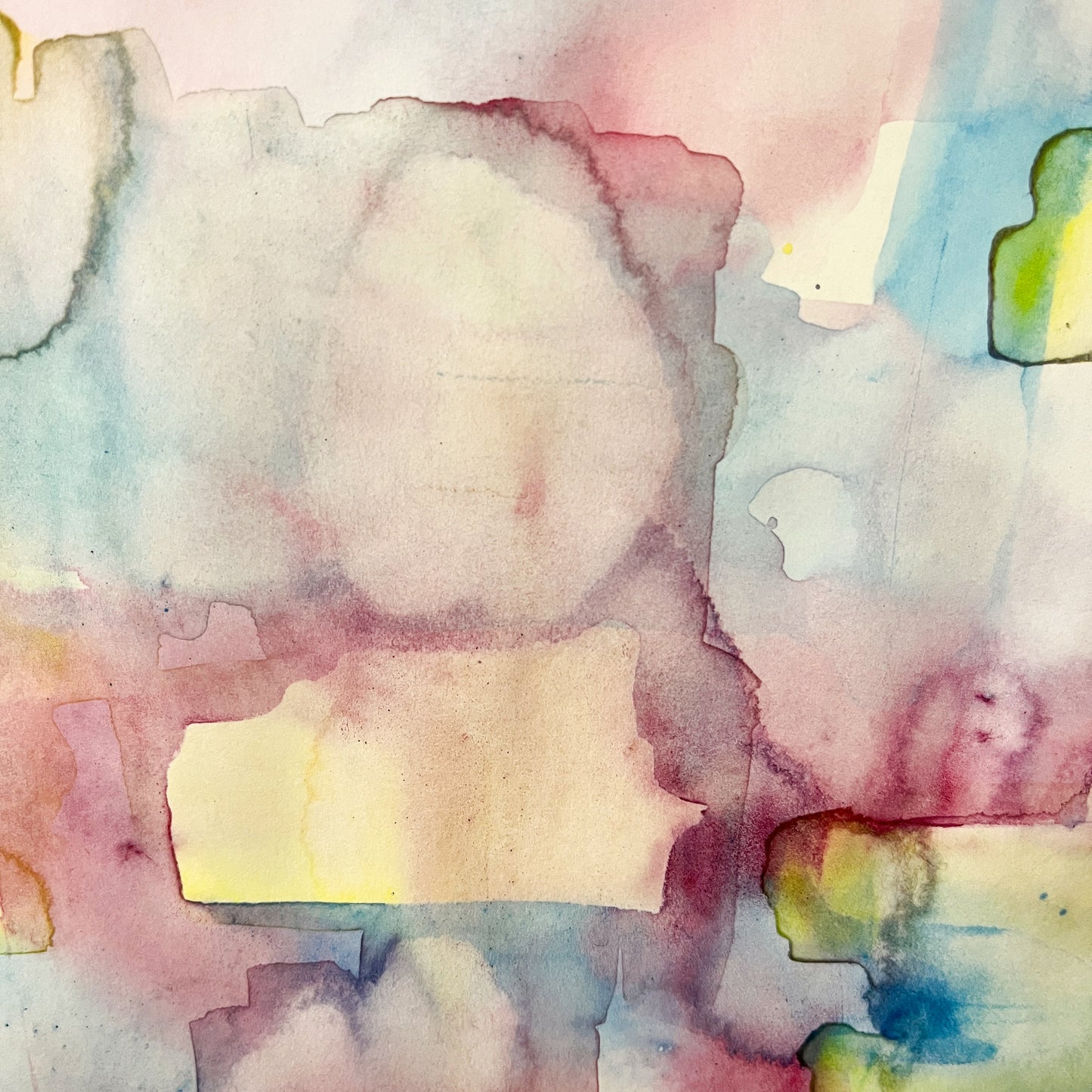 "Dream Fragments" #01 Watercolor Abstract Painting A4 Size Kent Paper Framed