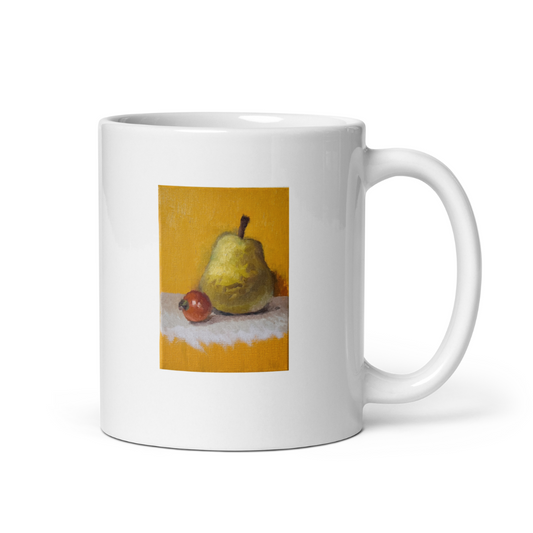 【受注生産】オリジナルマグカップ 梨の絵（油彩） | Pear – Oil Painting Art Mug