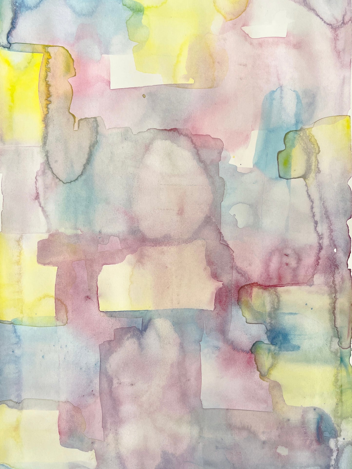 "Dream Fragments" #01 Watercolor Abstract Painting A4 Size Kent Paper Framed