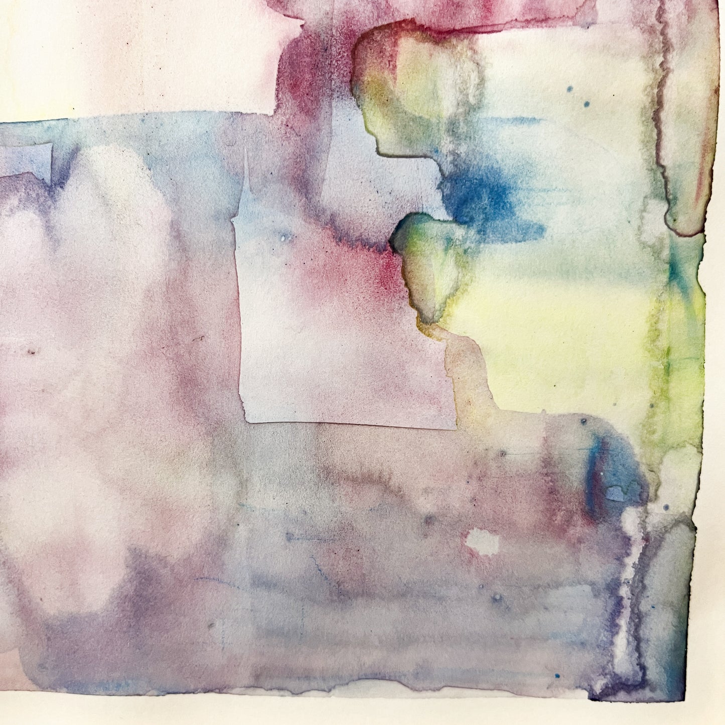 "Dream Fragments" #01 Watercolor Abstract Painting A4 Size Kent Paper Framed