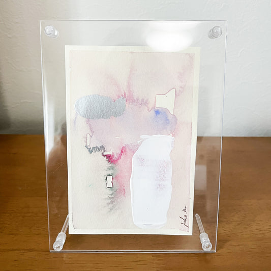 閾点での調和 02｜フレーム付き抽象水彩画 ハガキサイズ全5種｜Harmony at the Threshold 02 | Framed Abstract Watercolor