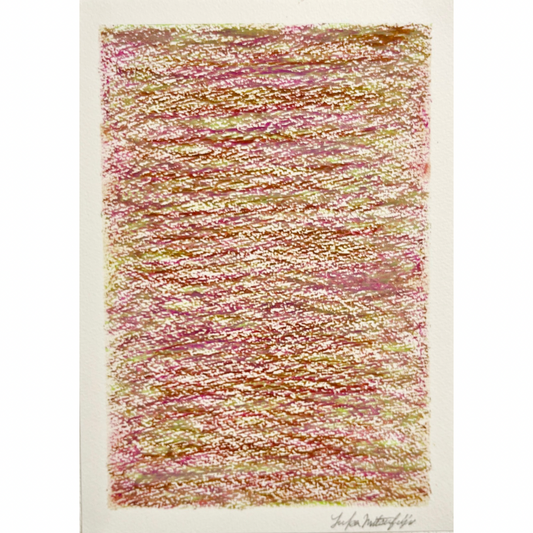 「メランジの世界#03  アメトリン」オイルパステル 抽象画 B5サイズ