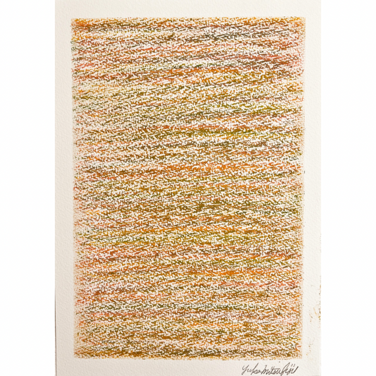 「メランジの世界#05  ほっこり」オイルパステル 抽象画 B5サイズ