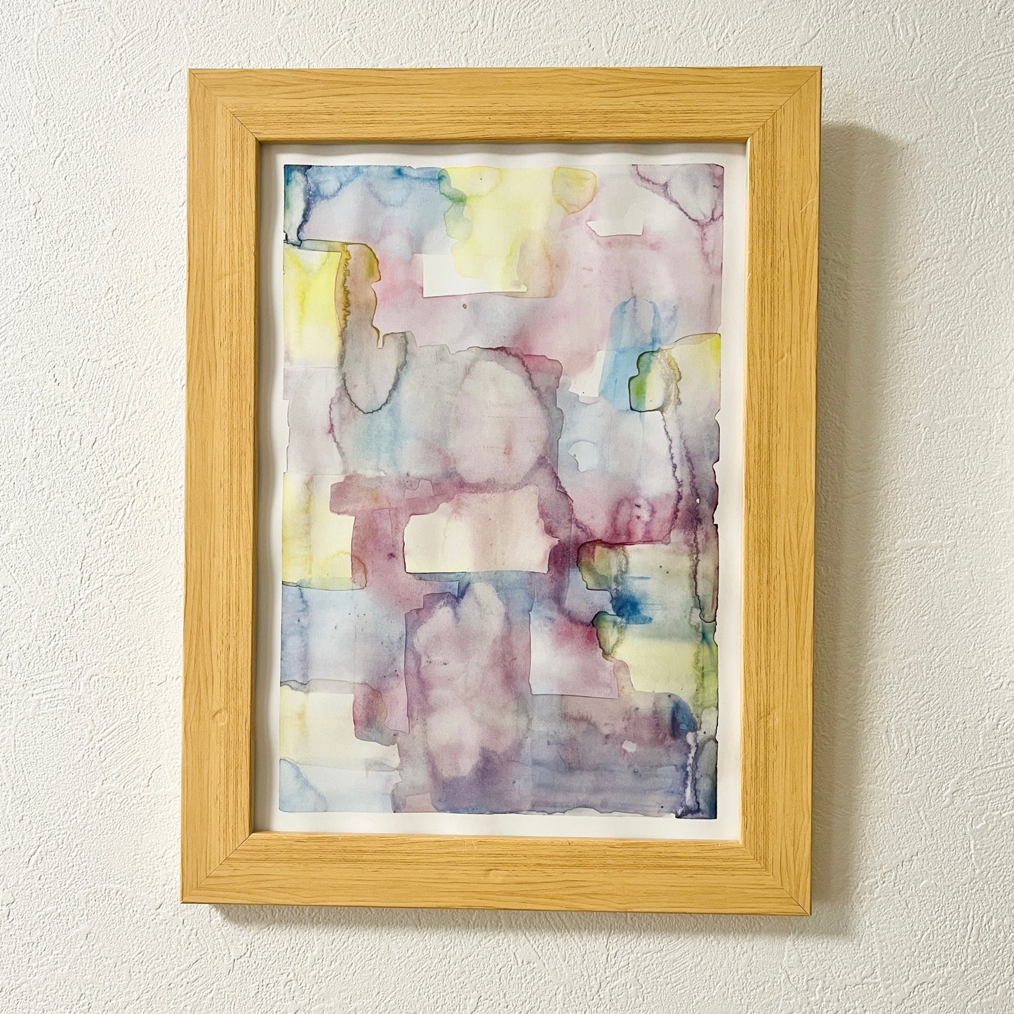 "Dream Fragments" #01 Watercolor Abstract Painting A4 Size Kent Paper Framed