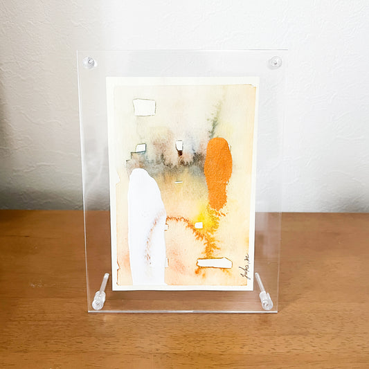 閾点での調和 04｜フレーム付き抽象水彩画 ハガキサイズ全5種｜Harmony at the Threshold 04| Framed Abstract Watercolor