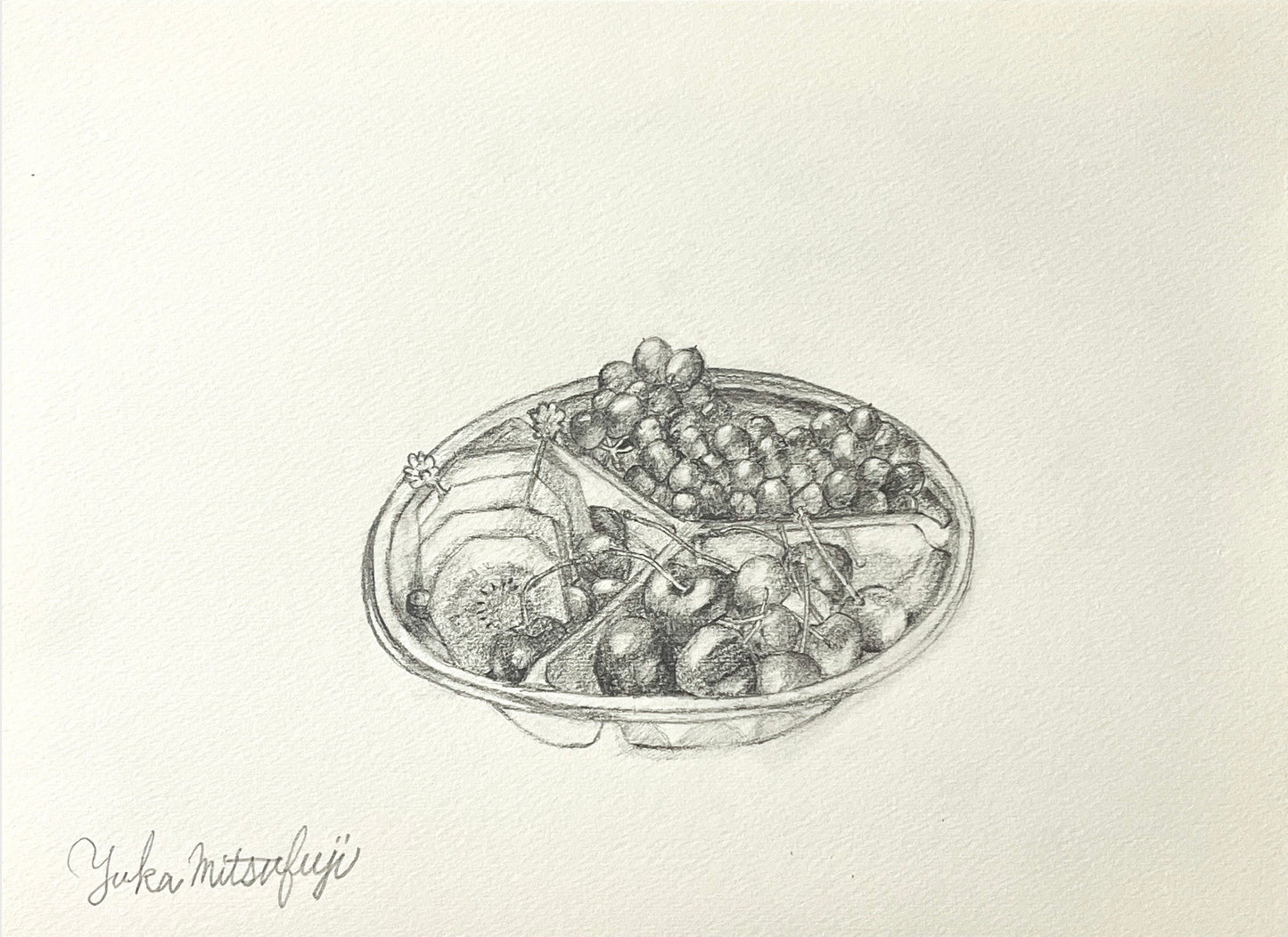 [Already sold] "Fruit Platter" F4 Still Life Pencil Framed Art