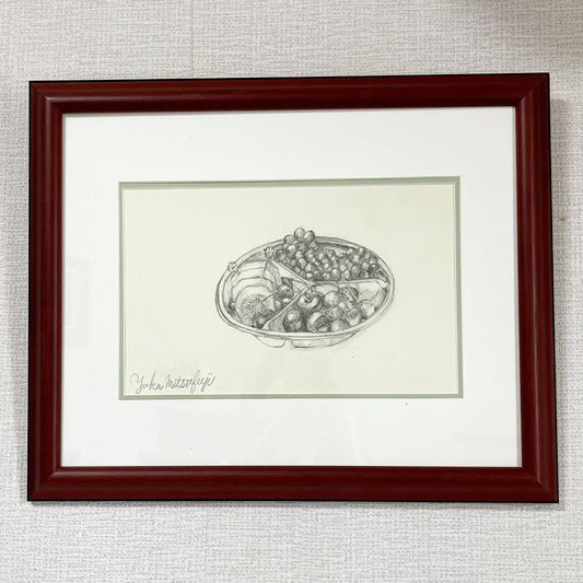 [Already sold] "Fruit Platter" F4 Still Life Pencil Framed Art