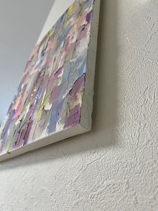 「夢の中で」抽象画 テクスチャーアート F6