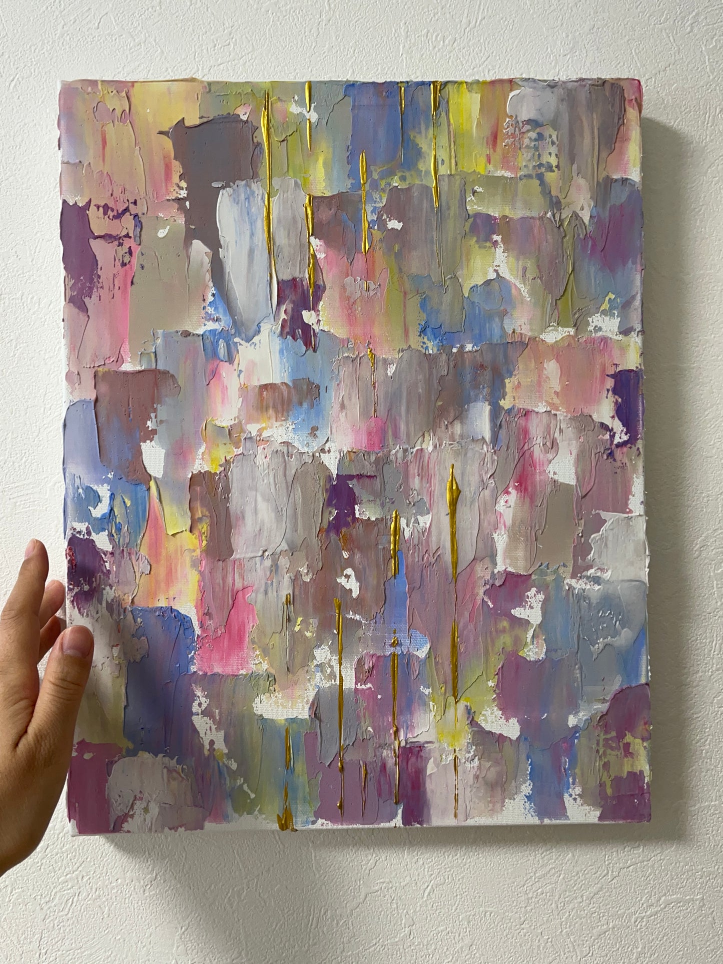 「夢の中で」抽象画 テクスチャーアート F6