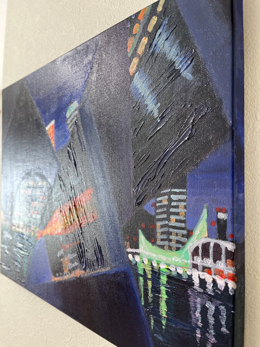 【注目の作品】受注制作品】F6 ジクレー複製画「神戸：凪の記憶」(キュビズム神戸三部作 ) | 【Made-to-Order 】Giclée Print "Memory Of The Calm Sea" (Cubism Kobe Trilogy)