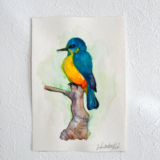 「カワセミ」 SMサイズ 水彩 高級水彩紙