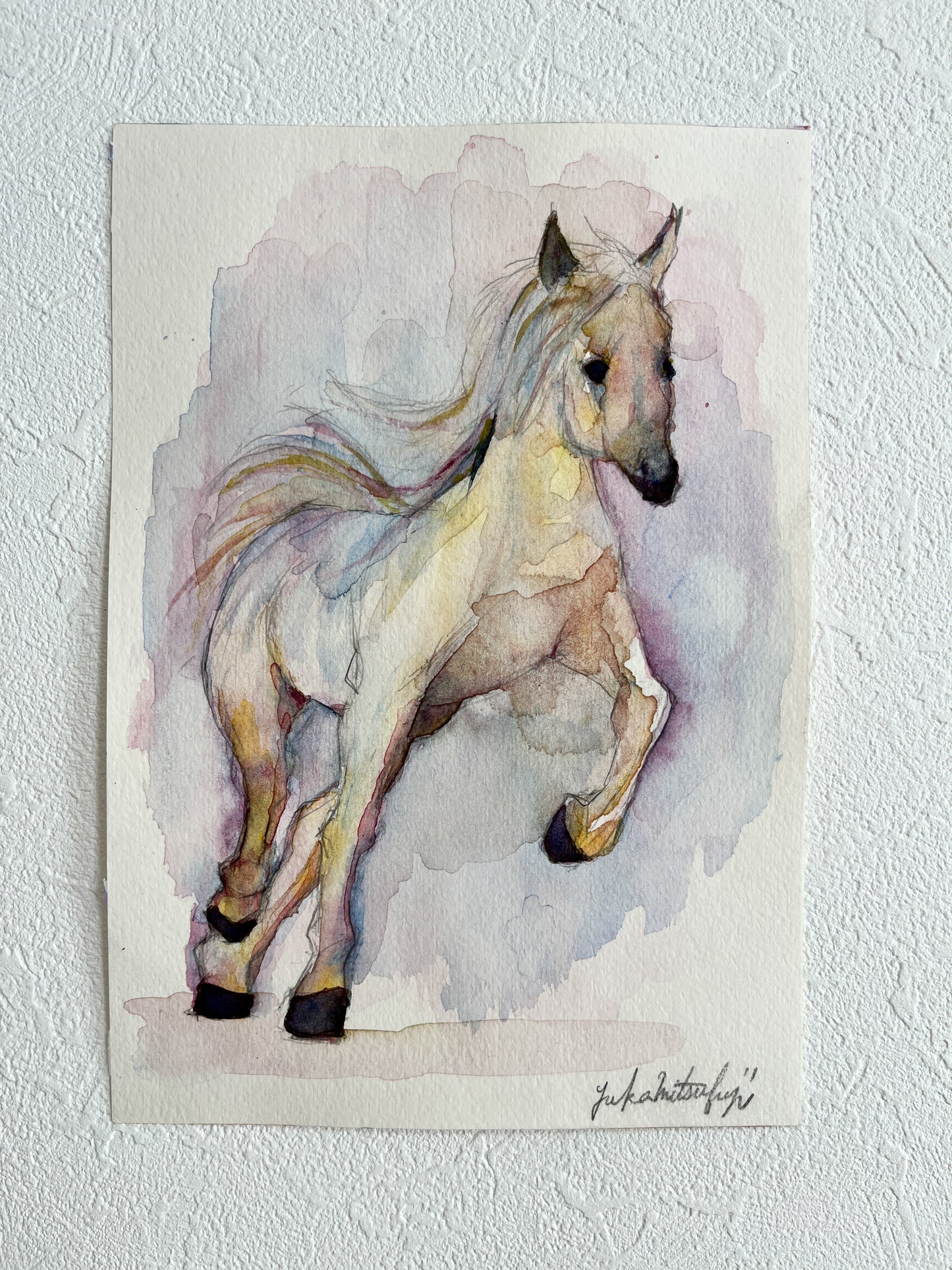 「走る馬」 SMサイズ 水彩 高級水彩紙