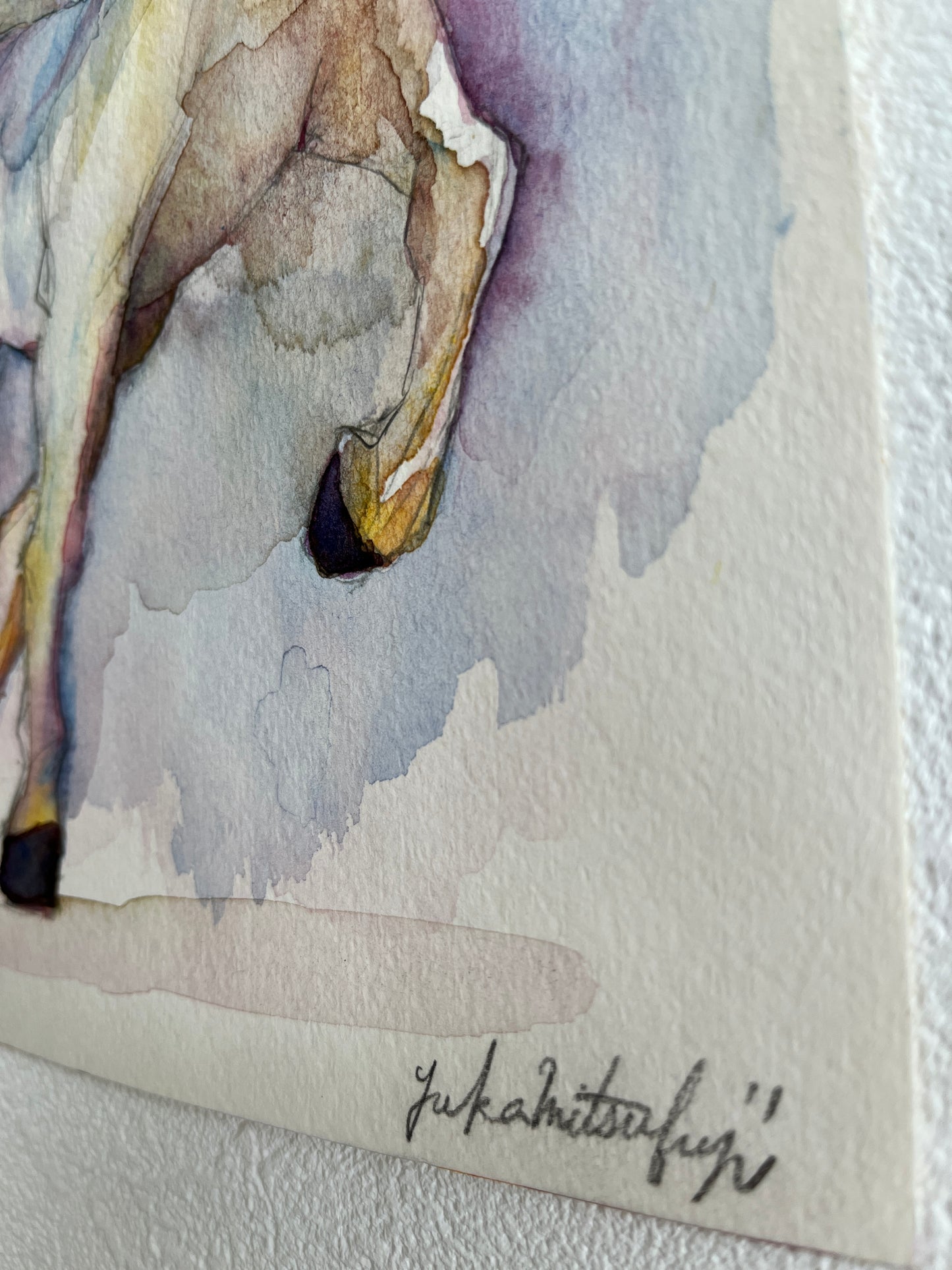 「走る馬」 SMサイズ 水彩 高級水彩紙