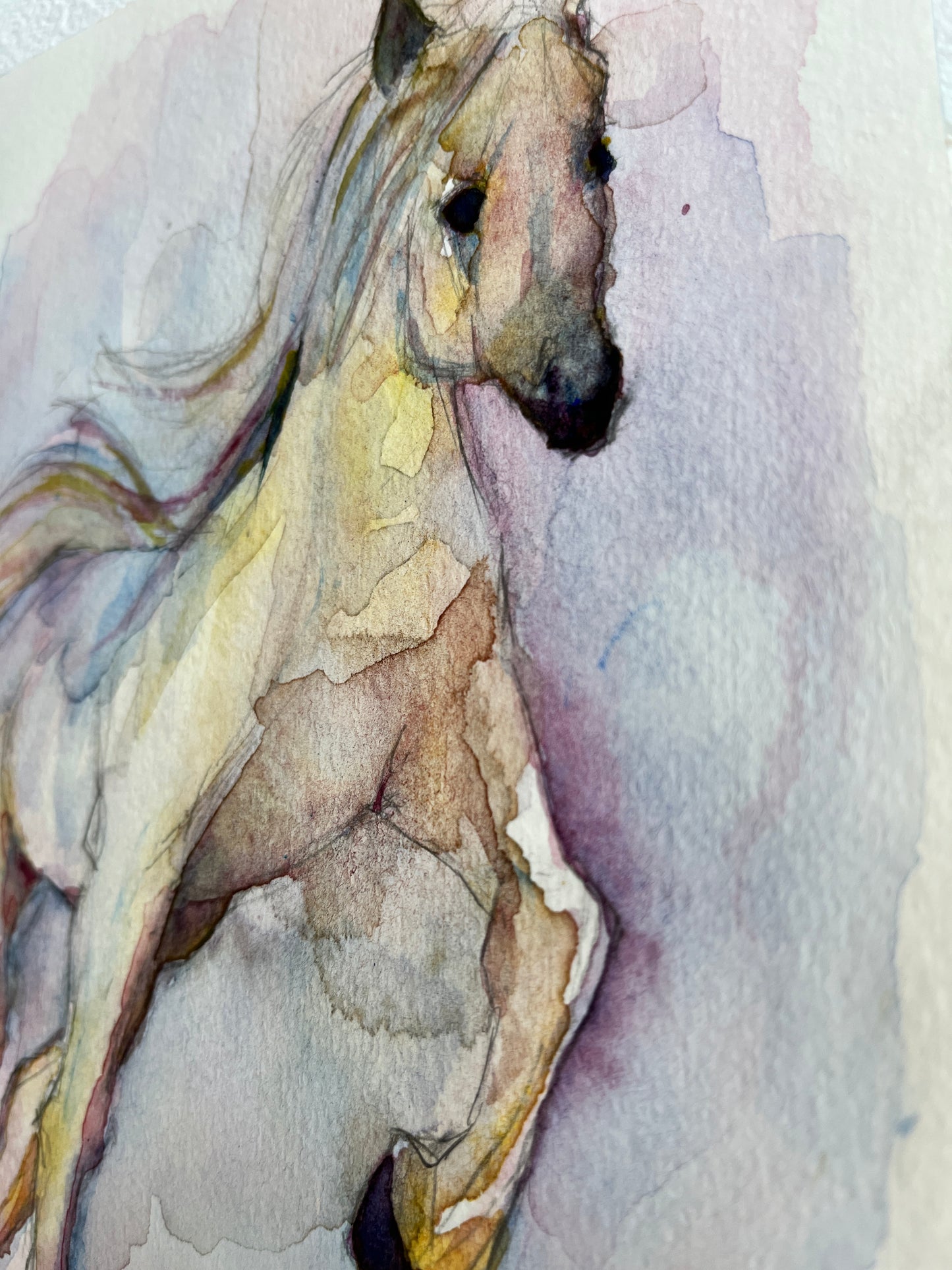 「走る馬」 SMサイズ 水彩 高級水彩紙