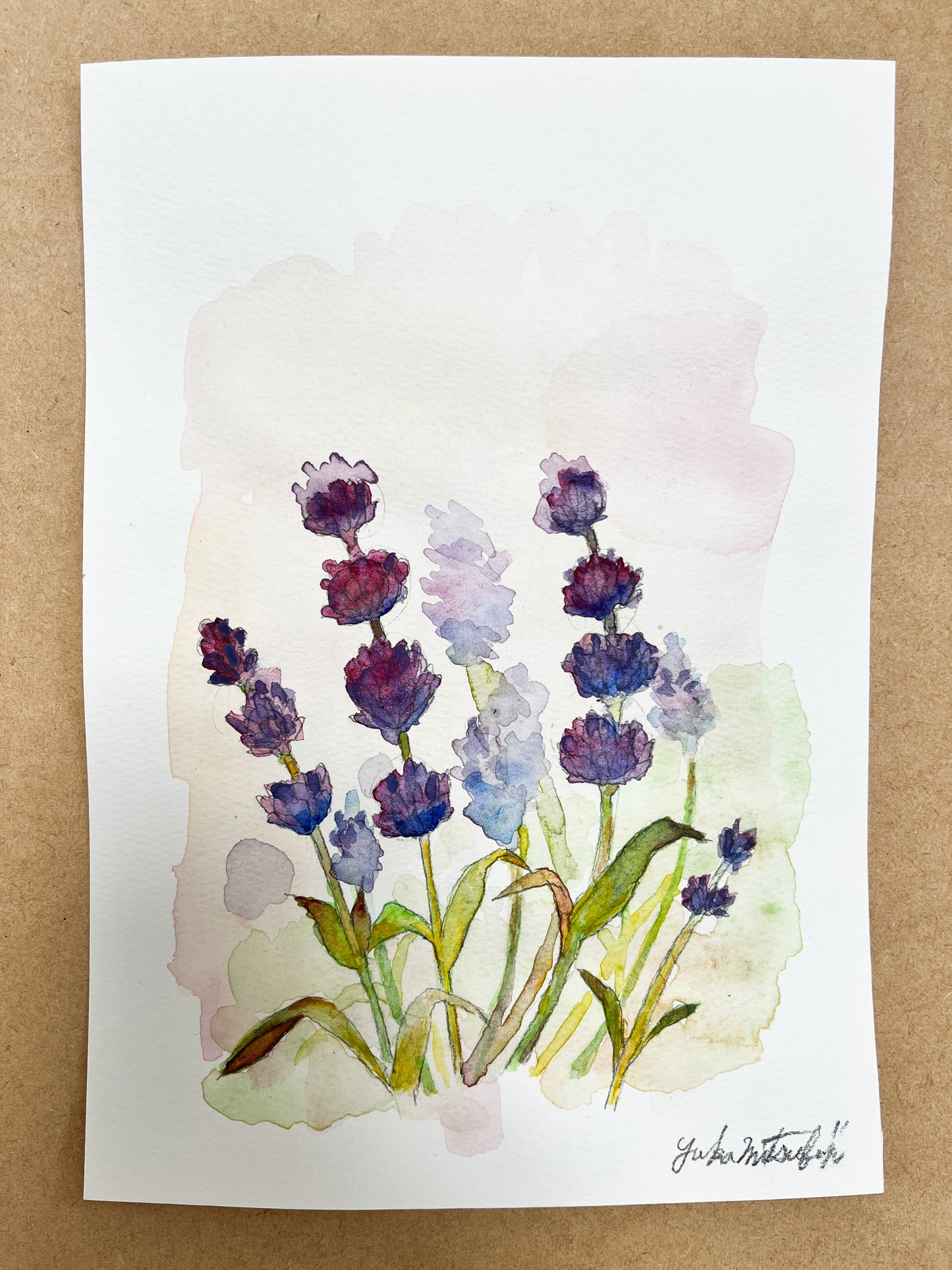 「ラベンダー」 ボタニカルアート B5サイズ 水彩 高級水彩紙