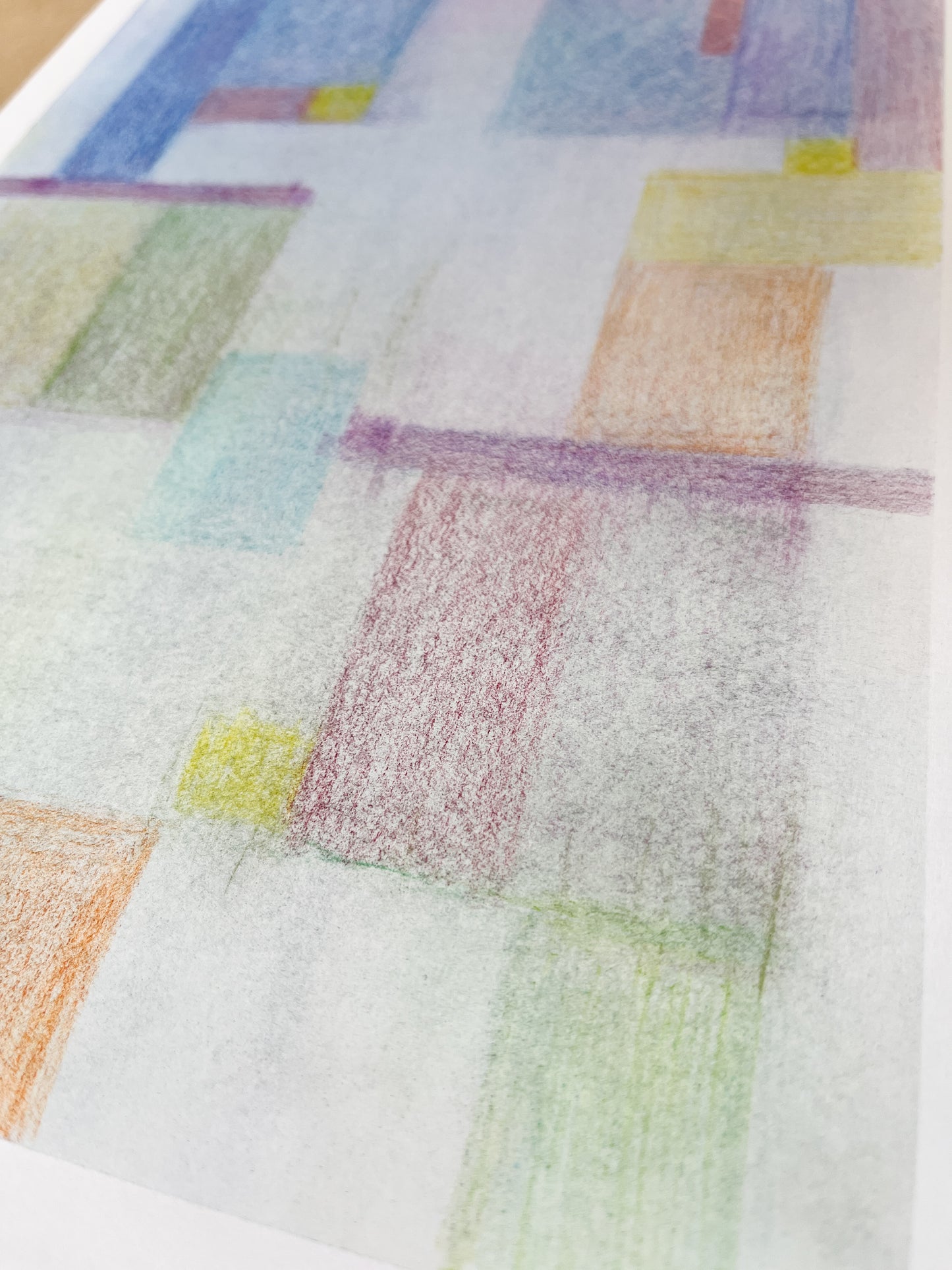 「夢の色片」#02 水彩 パステル A4サイズ ケント紙 額装済み