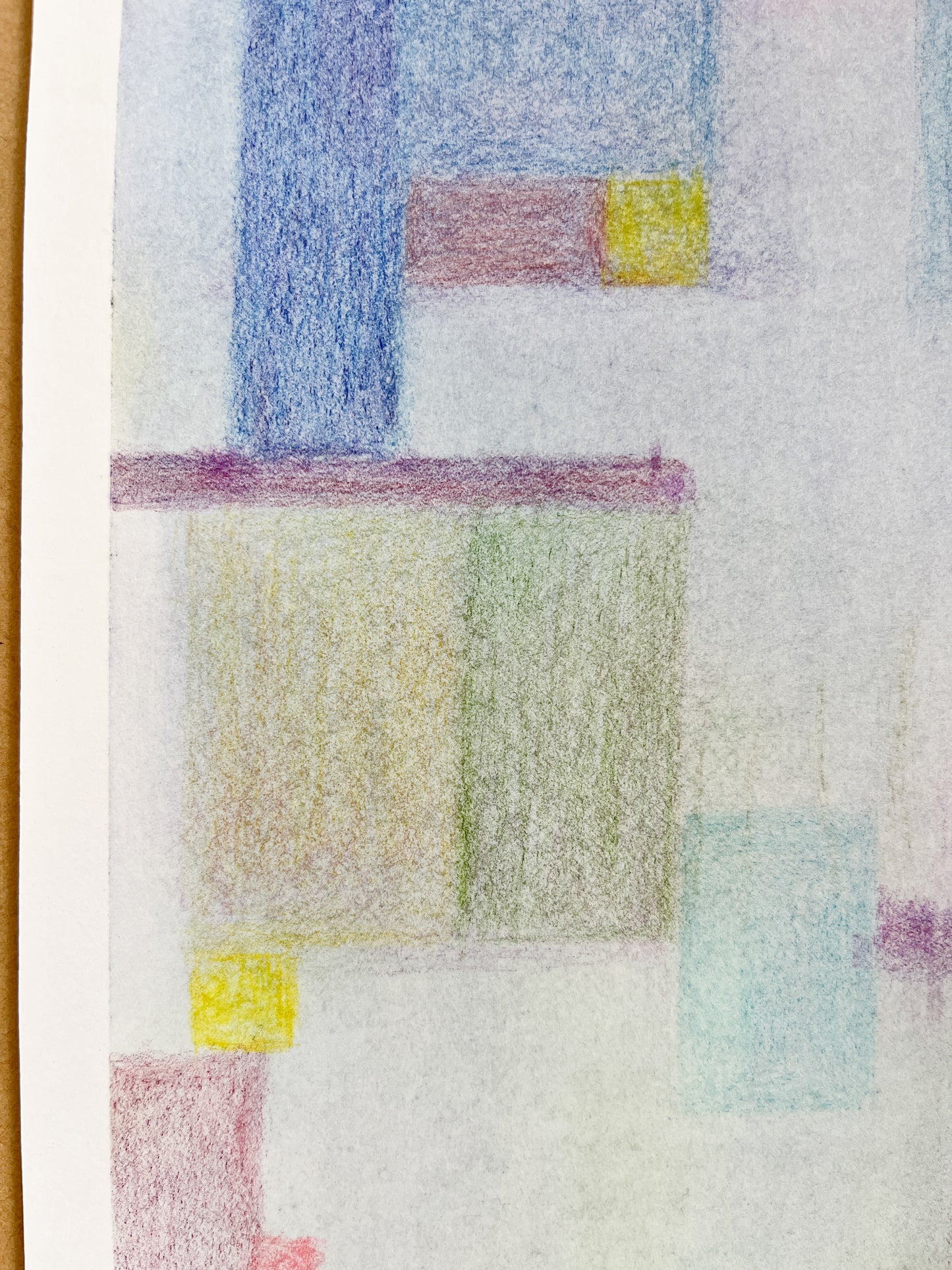 「夢の色片」#02 水彩 パステル A4サイズ ケント紙 額装済み