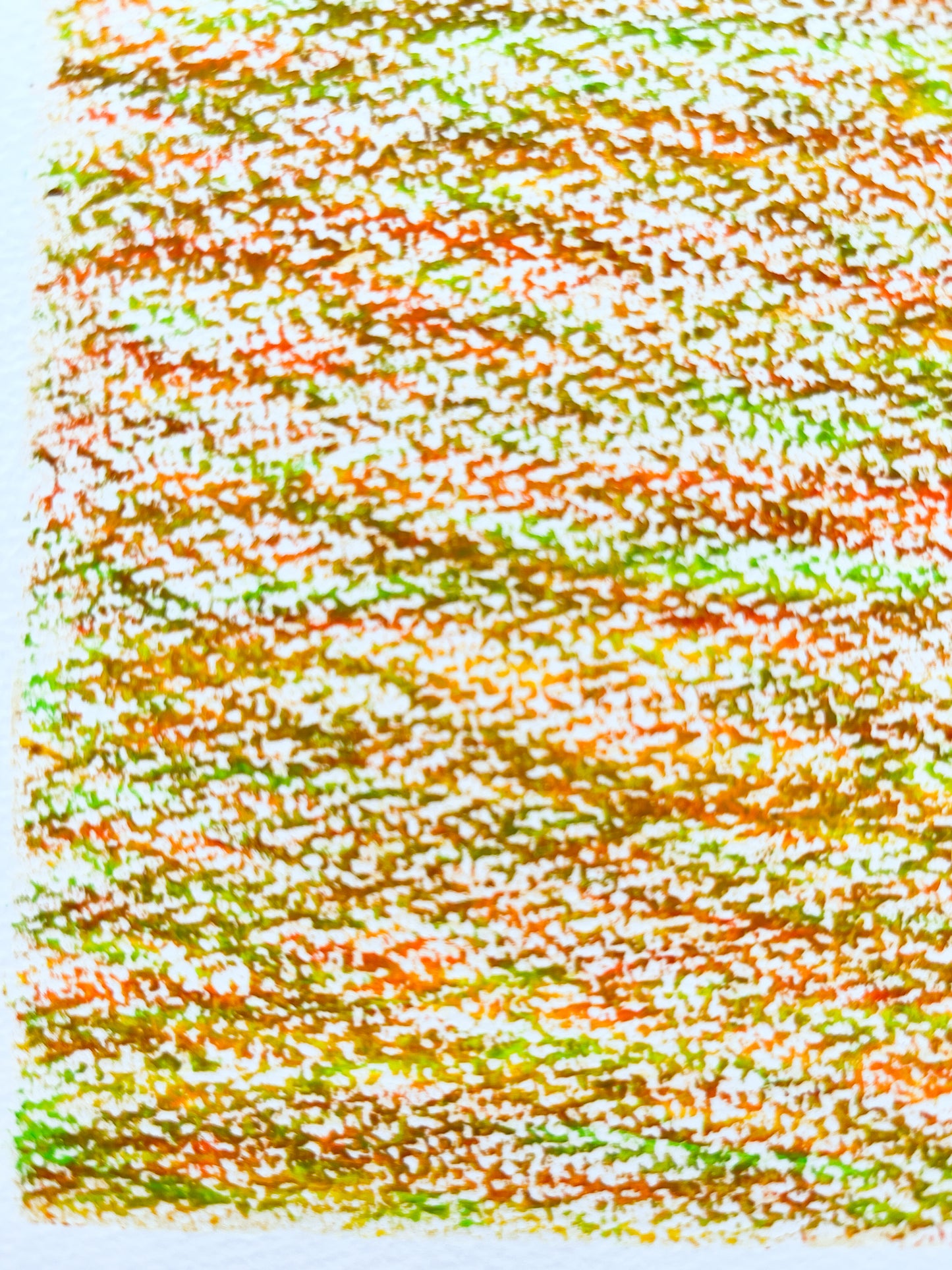 「メランジの世界#02  黄色」オイルパステル 抽象画 B5サイズ