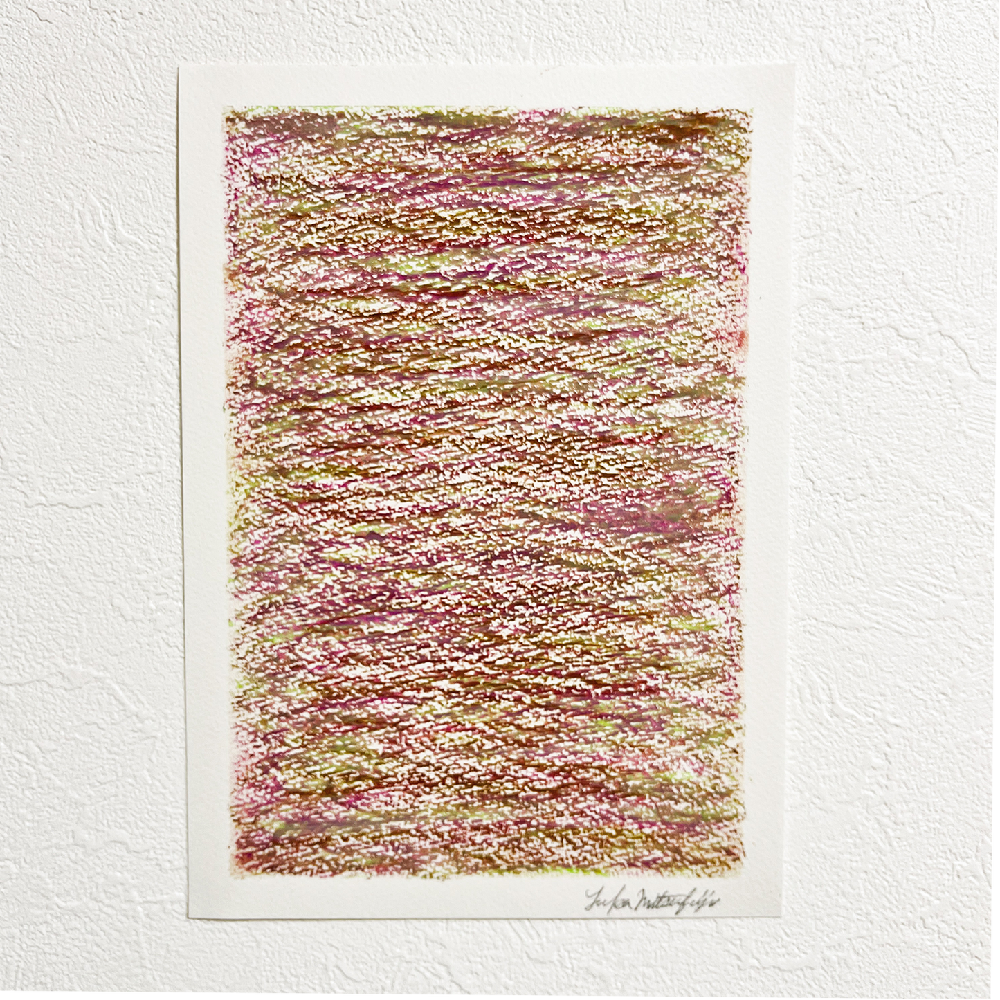 「メランジの世界#03  アメトリン」オイルパステル 抽象画 B5サイズ