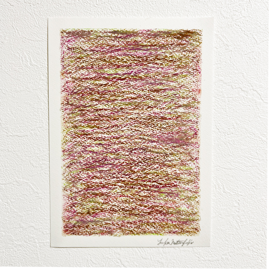 「メランジの世界#03  アメトリン」オイルパステル 抽象画 B5サイズ