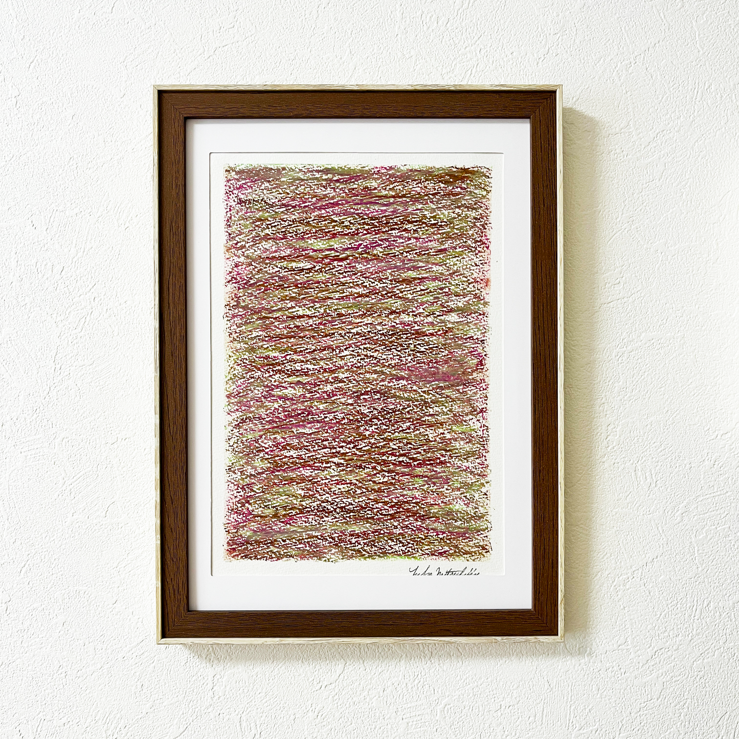 「メランジの世界#03  アメトリン」オイルパステル 抽象画 B5サイズ