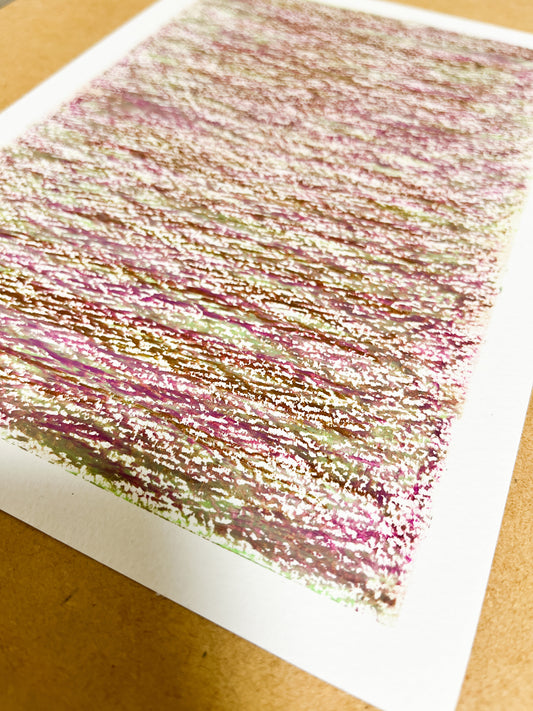 「メランジの世界#03  アメトリン」オイルパステル 抽象画 B5サイズ