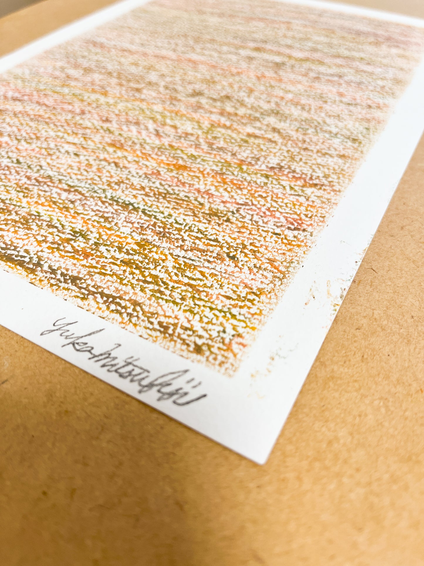 「メランジの世界#05  ほっこり」オイルパステル 抽象画 B5サイズ