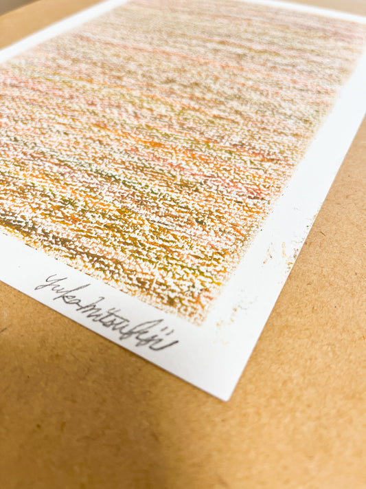 「メランジの世界#05  ほっこり」オイルパステル 抽象画 B5サイズ