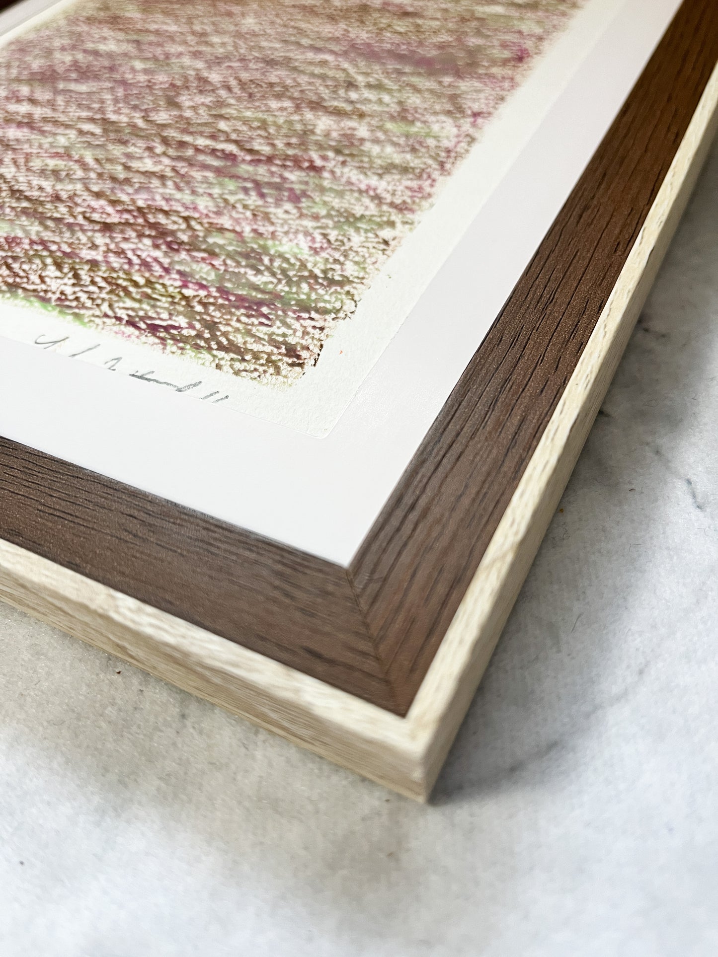 「メランジの世界#03  アメトリン」オイルパステル 抽象画 B5サイズ