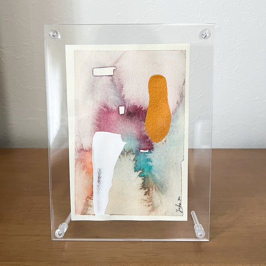 閾点での調和 03｜フレーム付き抽象水彩画 ハガキサイズ全5種｜Harmony at the Threshold 03 | Framed Abstract Watercolor