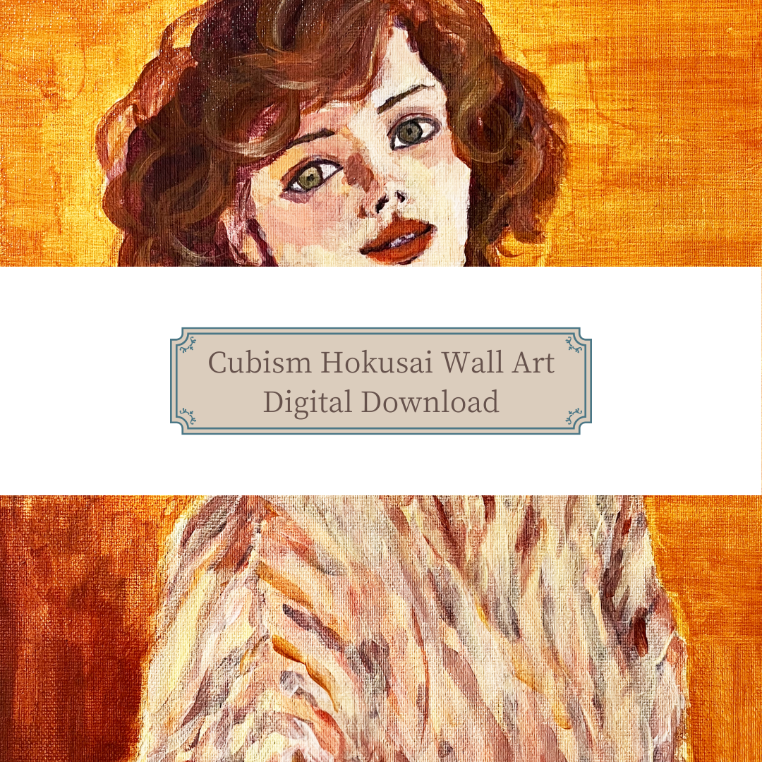 ミツフジユカ（光藤有佳）｜女性の肖像画をモチーフにしたプリンタブルデジタルアート（A4） / Yuka Mitsufuji | Printable abstract portrait of a woman A4 digital download artwork